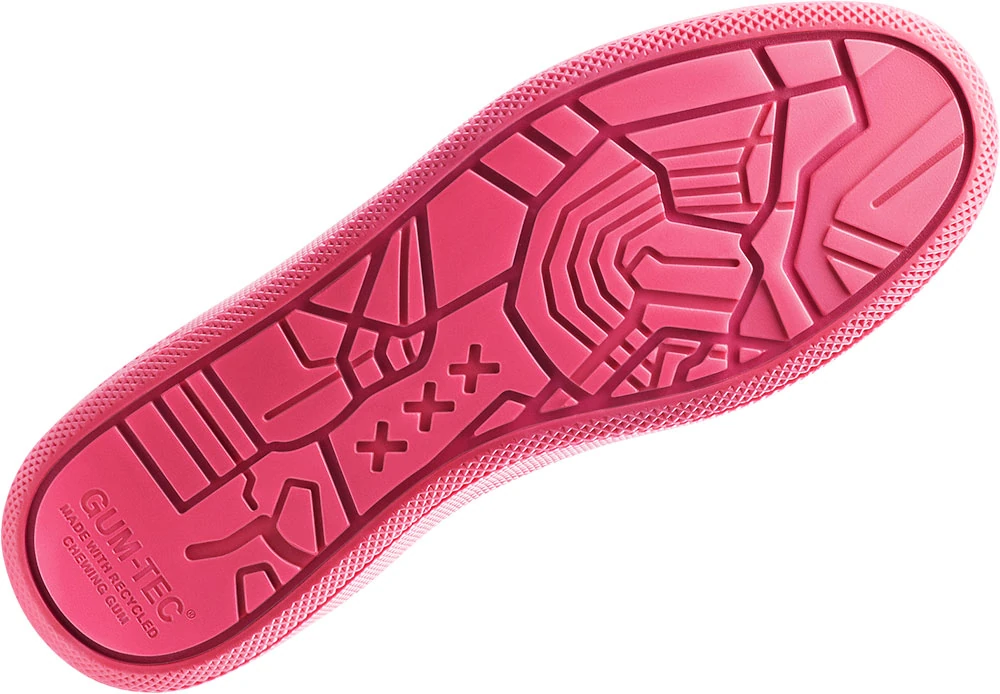 The pink GUMSHOE outsole with Amsterdam map pattern